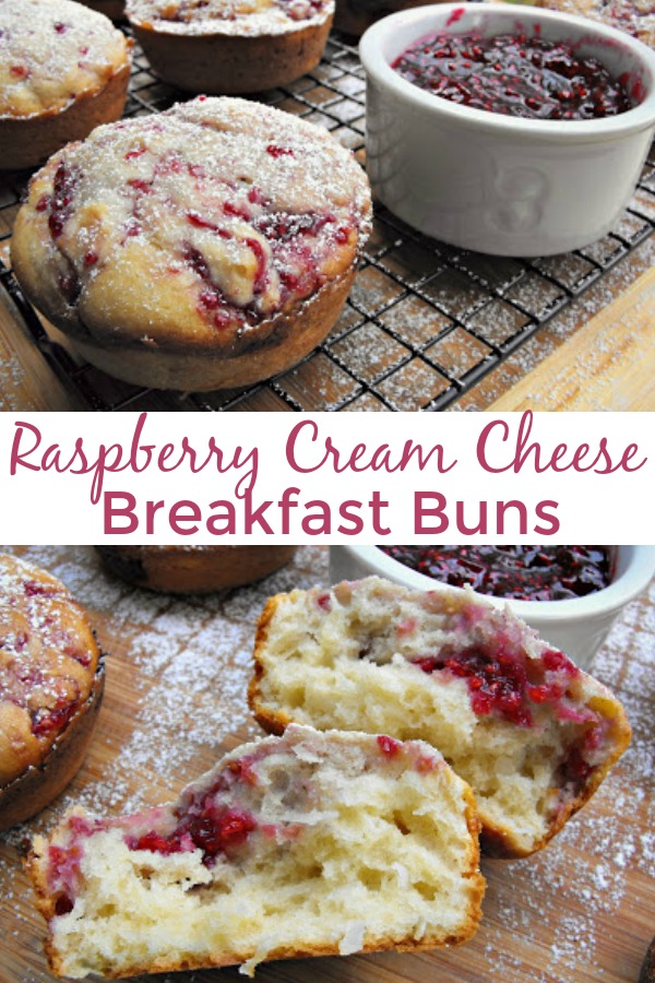 Raspberry Cream Cheese Breakfast Buns - Desperately Seeking Gina